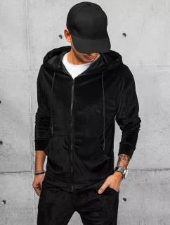 Pánská černá velurová mikina FashionStreet BX5544