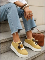 Dámské tenisky na platformě žluté FashionStreet ZY1417 Dámské tenisky na platformě žluté FashionStreet ZY1417