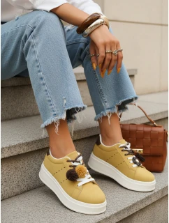 Dámské tenisky na platformě žluté FashionStreet ZY1417