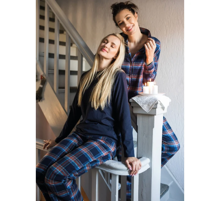 Pyžamo Key LNS 431 B25 long/r S-XL dámské rozepínací