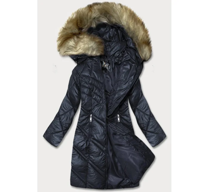 Tmavě modrá prošívaná dámská bunda (H-97-2)