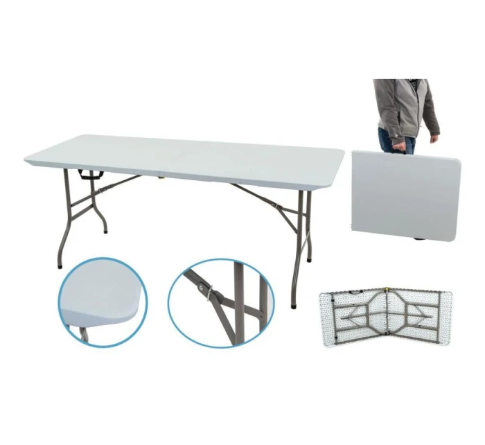 SKLÁDACÍ STOLEK V KABELU 180x70 cm MAX.100 kg BÍLÝ