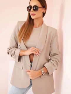 Sako s klopami elegantní tmavě béžové