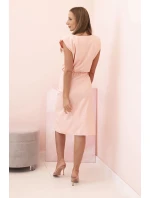 Dámská pruhovaná bavlněná šaty s V výstřihem a knoflíky tmavě mátová Dámská pruhovaná bavlněná šaty s V výstřihem a knoflíky tmavě mátová