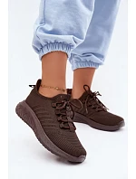 Lehké sportovní slip-on boty dámské textilní Big Star UU274055 Čokoládové
