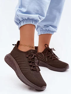 Lehké sportovní slip-on boty dámské textilní Big Star UU274055 Čokoládové