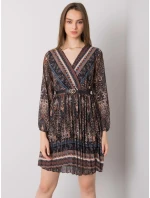 Šaty DHJ SK model 17355672 černá a béžová - FPrice Šaty DHJ SK model 17355672 černá a béžová - FPrice