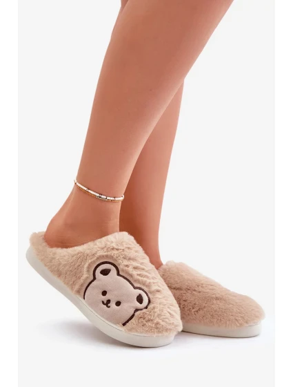 Dámské Pantofle S Medvídkem Béžové model 20655559 - Kesi