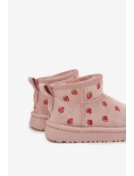 Dětské sněhule s jahůdkami Gracina – růžové Dětské sněhule s jahůdkami Gracina – růžové