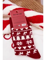 Pánské vánoční ponožky s motivem soba – bordó Pánské vánoční ponožky s motivem soba – bordó