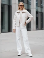 Dámský semišový kabát z ovčí kůže KASAMIRA white FashionStreet TY4739