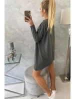 Oversize mikina s asymetrickými boky grafitová