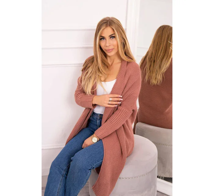 Svetr s netopýřími rukávy tmavě růžový