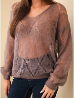 Dámský svetr z 80 % z s výstřihem do V fango model 22358345 - K-Fashion Dámský svetr z 80 % z s výstřihem do V fango model 22358345 - K-Fashion