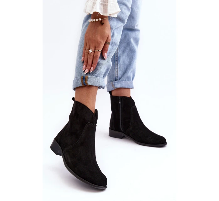 Kožené dámské boty na zip černé Nicole model 21636144 - Boto Kožené dámské boty na zip černé Nicole model 21636144 - Boto