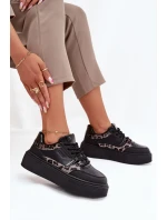 Dámské tenisky na platformě Big Star model 21706532 leopardí černé - Big Star Shoes