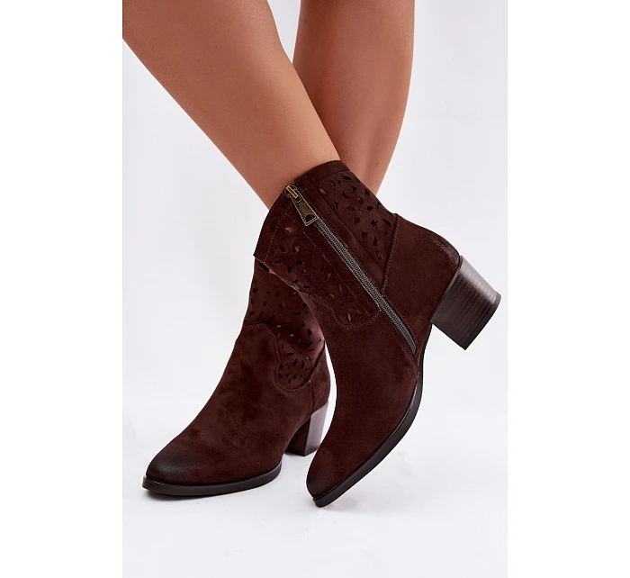 Dámské otevřené kotníkové boty Vinceza 58452 Čokoládové Dámské otevřené kotníkové boty Vinceza 58452 Čokoládové