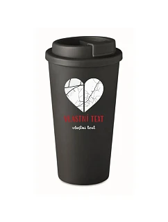 Personalizovaný cestovní termohrnek - Dvě místa, jedno srdce