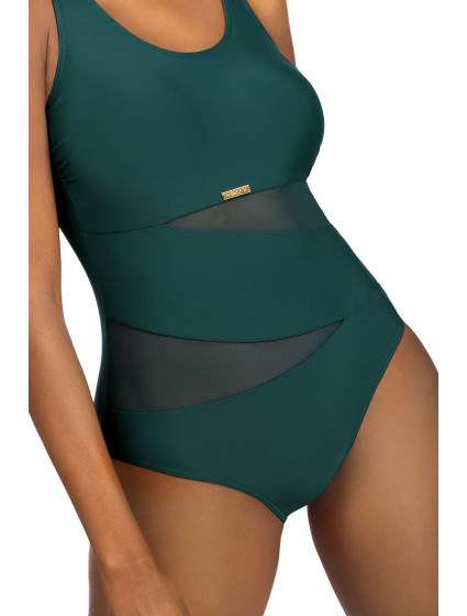 Dámské jednodílné plavky S36W-7 Fashion sport tm. zelené - Self