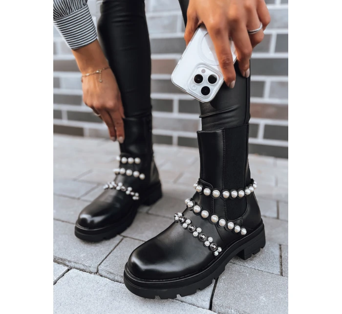 Dámské perlové kozačky CALLA black FashionStreet ZY0396
