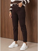 Jeansy damskie z wysokim stanem mom fit brązowe FashionStreet UY3224 Jeansy damskie z wysokim stanem mom fit brązowe FashionStreet UY3224