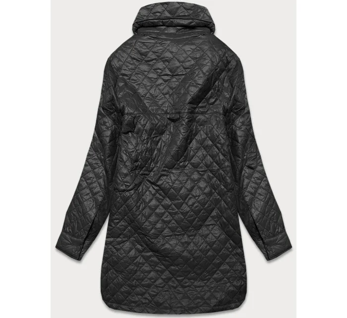 Tenká černá dámská bunda s límcem (JIN225) Tenká černá dámská bunda s límcem (JIN225)