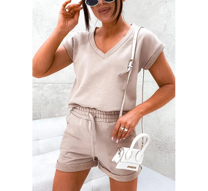 Béžový dámský letní bavlněný komplet model 20114368 - Moon Béžový dámský letní bavlněný komplet model 20114368 - Moon