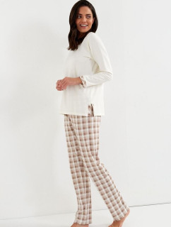 Luxusní dámské pyžamo model 19387473 ecru - Cana