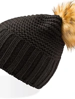 Atlantis Headwear Monte Bianco Pletená čepice s bambulí "Monte Bianco" 33.0185 black/beige