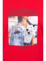 Halenka s model 18744164 potiskem červená - K-Fashion Halenka s model 18744164 potiskem červená - K-Fashion