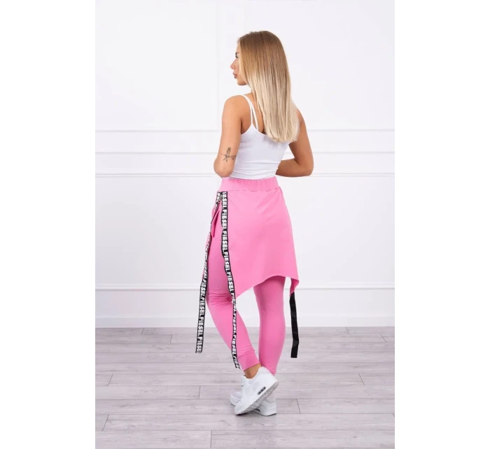 Kalhoty/oblek s nápisem selfie světle růžový