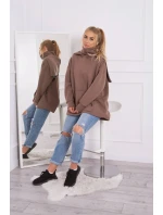 Zateplená mikina se zipem na zádech mocca