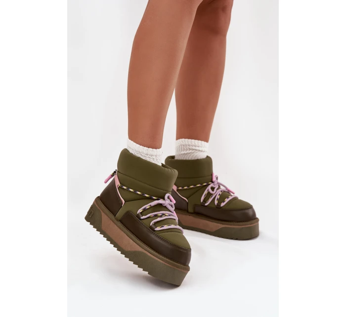 Sněhule na platformě D.Franklin DFSH371015 Khaki