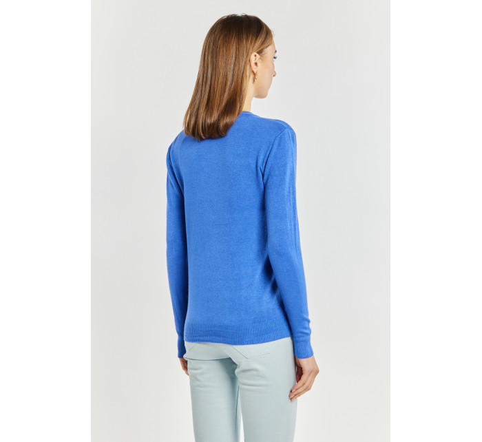 Svetry a kardigany Dámský svetr ve model 19706889 střihu Modrý - Monnari