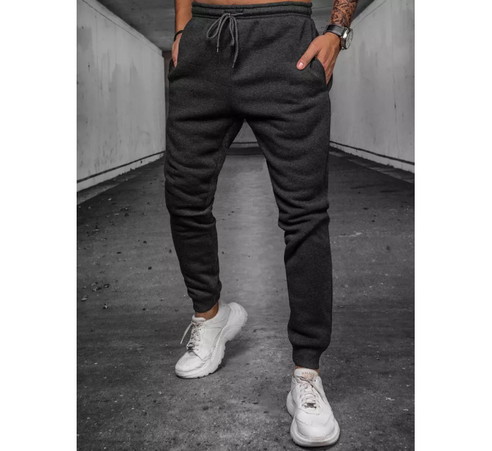 Tmavě šedé pánské kalhoty Dstreet UX3891