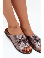 Dámské pantofle na nízkém podpatku – grafitové Nelvira Dámské pantofle na nízkém podpatku – grafitové Nelvira