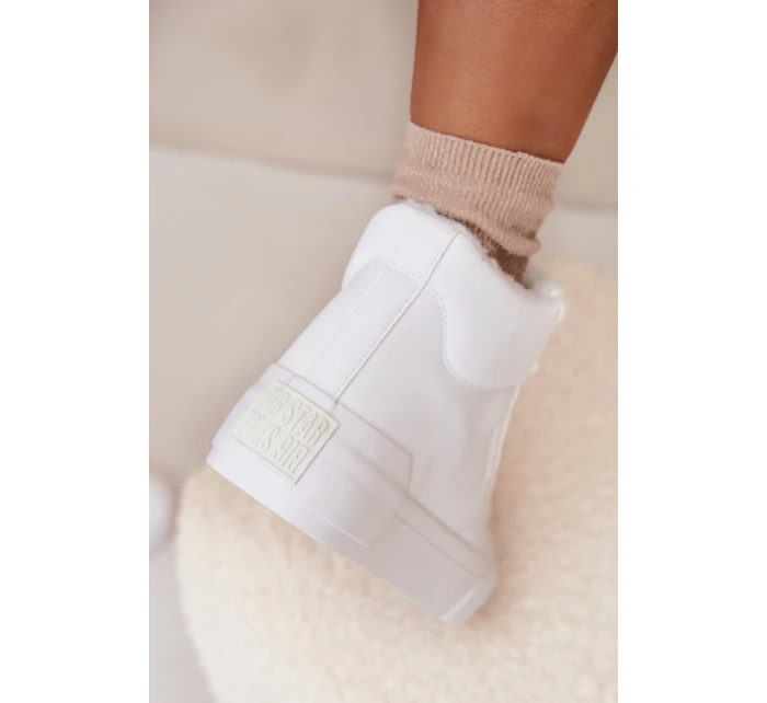 Dámské zateplené tenisky na platformě Big Star – bílé Dámské zateplené tenisky na platformě Big Star – bílé