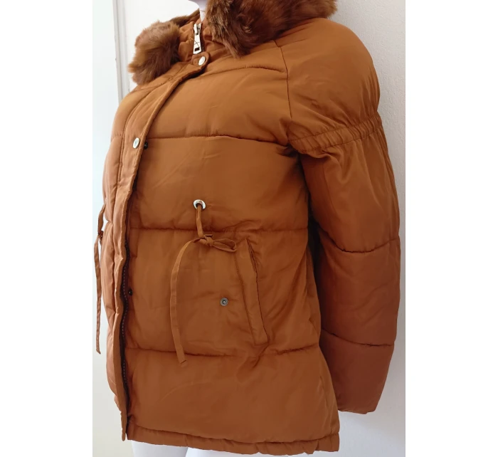 Dámská zimní bunda model 21758971 písková - FPrice