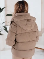 Dámská prošívaná zimní bunda s kapucí FashionStreet camel TY5063