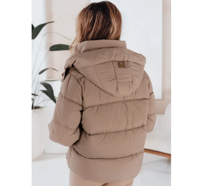 Dámská prošívaná zimní bunda s kapucí FashionStreet camel TY5063