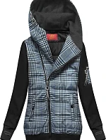 Halenka ze směsových látek v tmavě modré a černé barvě (AMG-611A)