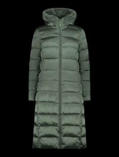 Dámská zimní bunda s kapucí CMP zateplený kabát dlouhý zelený (34K0046F/E621)