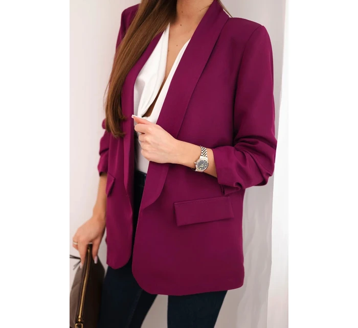 Bunda s klopou elegantní švestka Bunda s klopou elegantní švestka