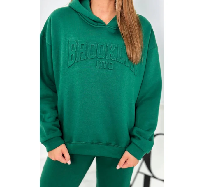 Izolovaná bavlněná souprava, mikina + kalhotami Brooklyn tmavě zelená Izolovaná bavlněná souprava, mikina + kalhotami Brooklyn tmavě zelená