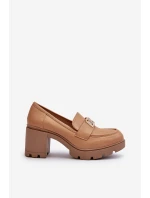 Dámské polobotky na podpatku s ozdobou Camel model 21655233 - Boto Dámské polobotky na podpatku s ozdobou Camel model 21655233 - Boto