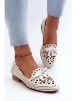 Dámské bílé lodičky s mašlí model 21658382 - Boto