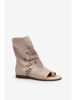 Zazoo Dámské Semišové Sandály S Na Zip Světle Béžové model 21665626 - Boto