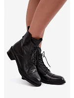 Zateplené kožené kotníkové boty Černé model 22366280 - Boto Zateplené kožené kotníkové boty Černé model 22366280 - Boto