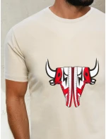 FashionStreet béžové pánské tričko RX4932 FashionStreet béžové pánské tričko RX4932