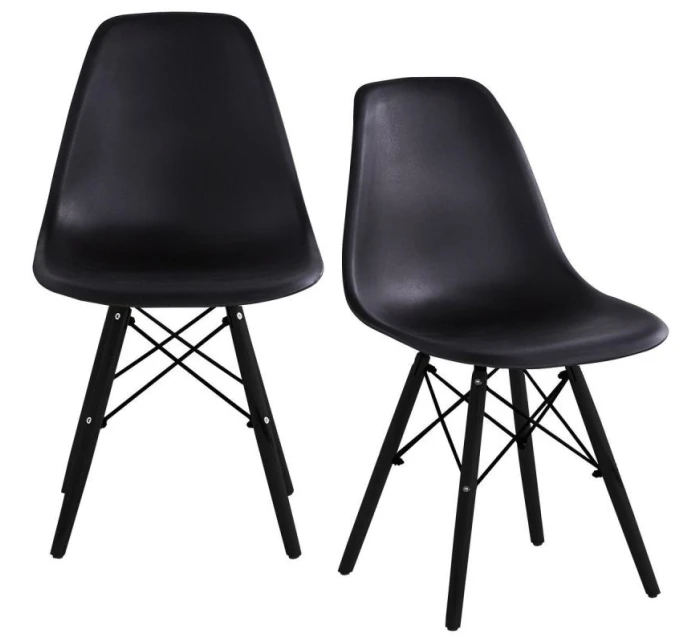 SKANDINÁVSKÁ ŽIDLE MATERA ČERNÁ KPL 2KS